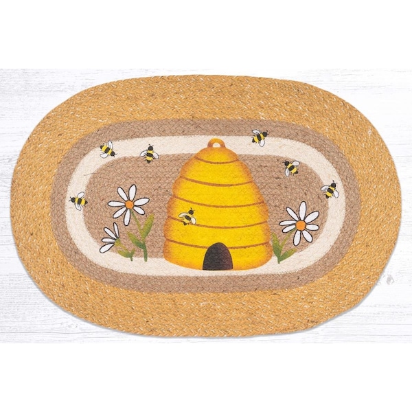 Palacedesigns 20 x 30 in. Beehive Oval Patch Rug PA2842510 - main